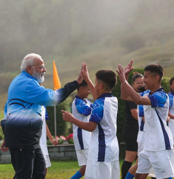PM Modi Plays Football